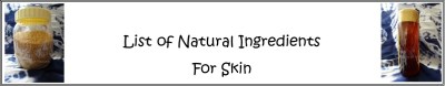 list of natural ingredients for skin