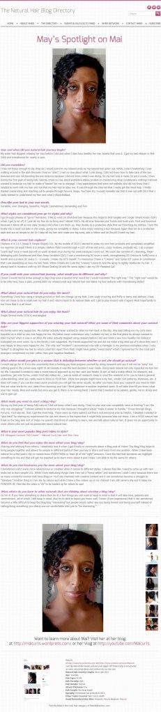 May - The Natural Hair Blog Directory