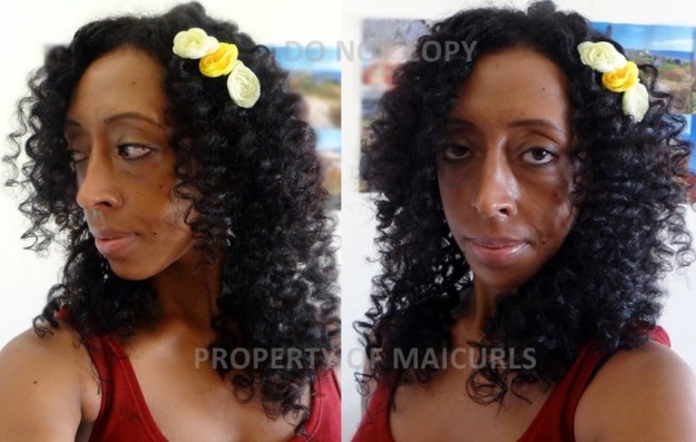 separated straw curls with flowers