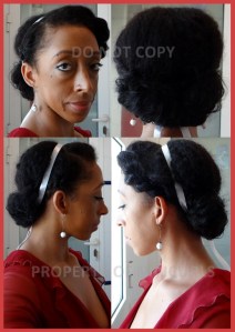 Gibson Tuck with two two strand twists on the side and a chunky two strand twist as a side bang.