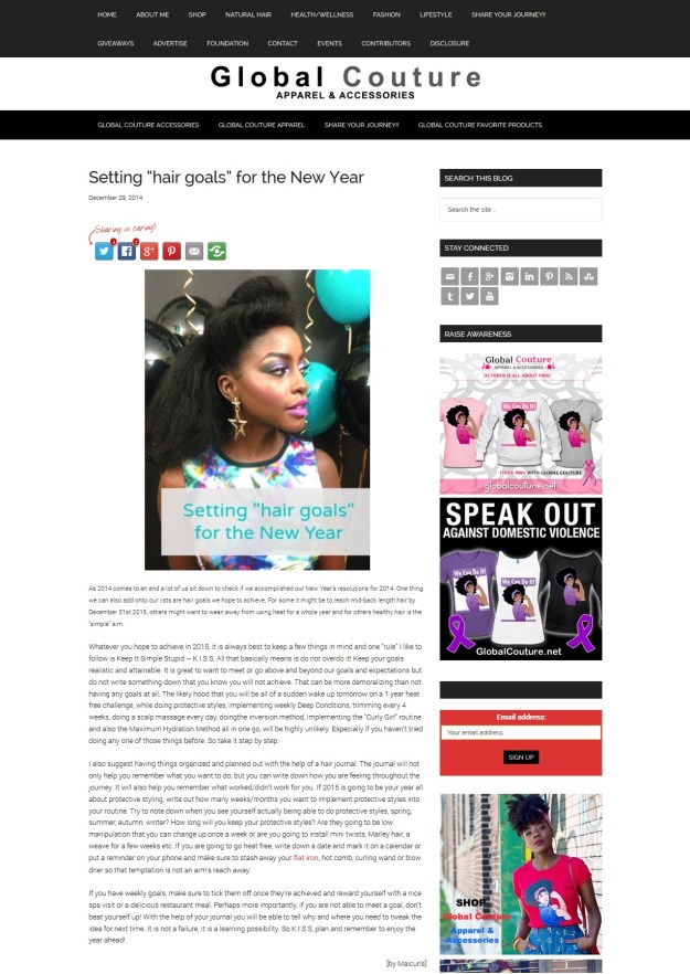 Setting hair goals for the New Year