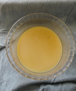 Infused Coffee Bean Butter with carrier oils after being in the freezer for 15 minutes